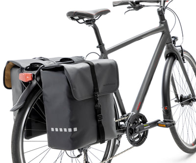 Nuova borsa per biciclette Looxs Odense - Double, nero, acqua -repellente, riflesso, adatto alle biciclette elettriche