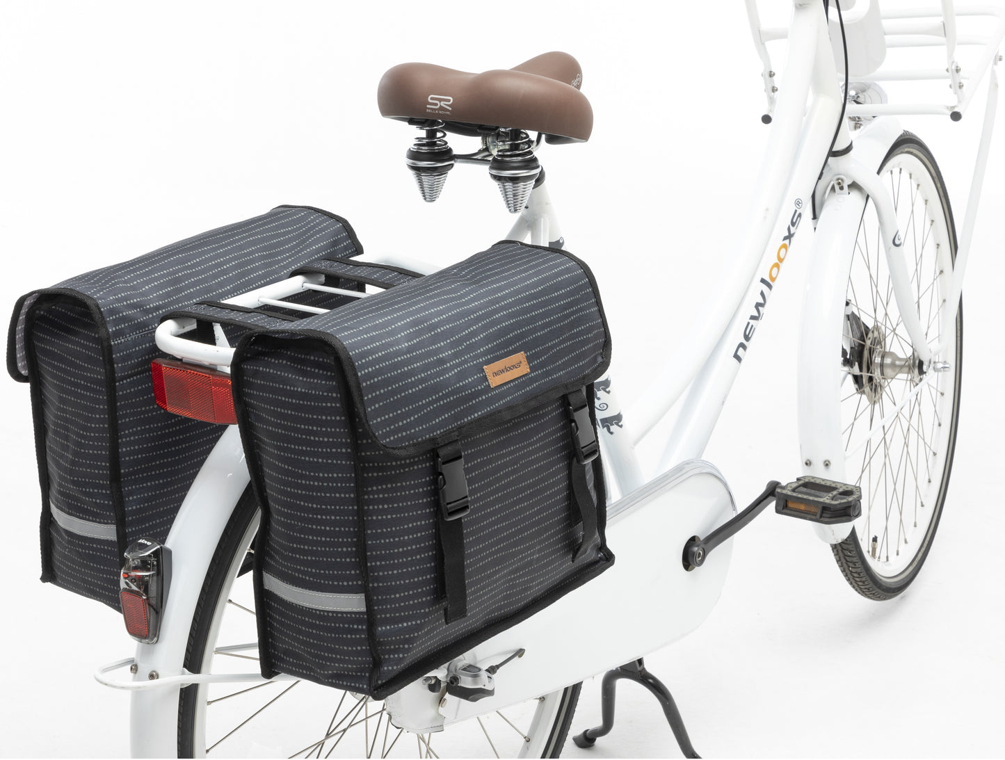 Nueva bolsa de bicicleta de doble bicicleta Fiori Fiori - Negro - Bolsa doble - 30L