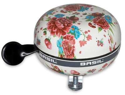 Basil Bloom - Bicycle Bell - 80 mm - Bianco con fiori
