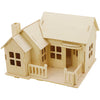 Creativ company Set de construcción de madera 3D, casa con terraza, dimensiones 19x17,5x15, 1 pieza