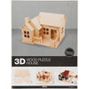 Creativ company Set de construcción de madera 3D, casa con terraza, dimensiones 19x17,5x15, 1 pieza