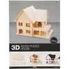 Creativ company Juego de construcción de madera 3D, casa con terraza, dimensiones 22,5x16x17,5, 1 pieza