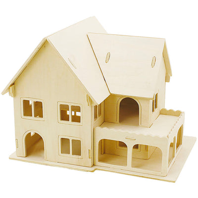 Creativ company 3D wooden construction set, house with veranda, dimensions 22.5x16x17.5, 1 piece