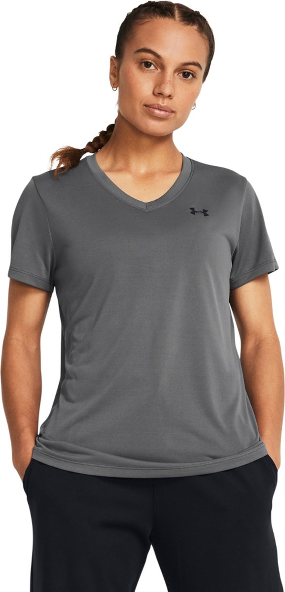Under armour tech ssv - camiseta deportiva de mujer gris sólido - castlerock - negro