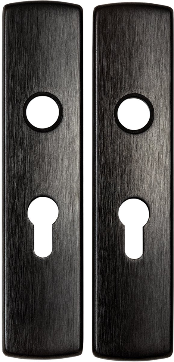 Maniglia per porta Axa su scudo - nera - alluminio - - 6210 maniglia per chiusura per porta interna tutta nera per porte interne, set pc55