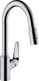 Hansgrohe focus m42 - rubinetto cucina m429-h220 con doccetta estraibile, cromo 71800000