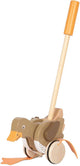 Piccola figura in legno di legno anatra con testa in movimento