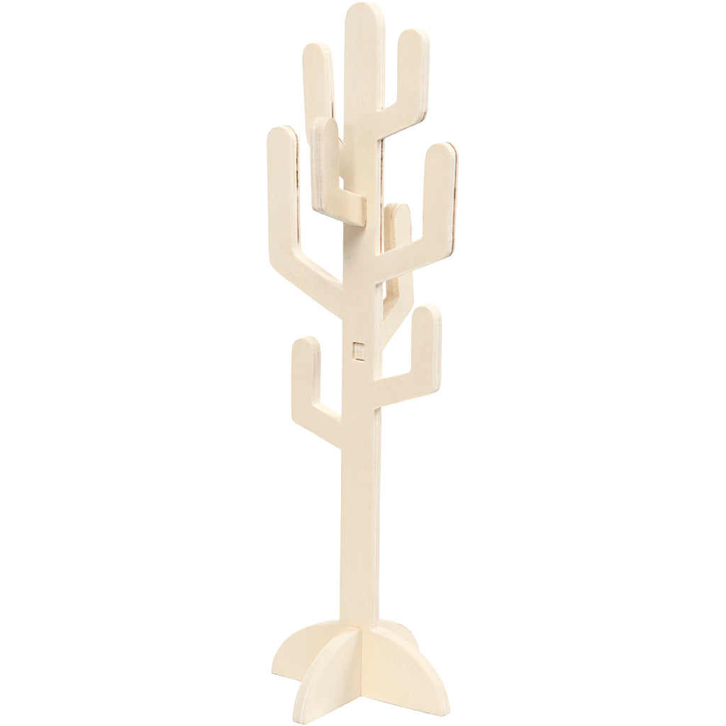 Creativ company cactus de madera, altura: 38 cm, anchura: 12 cm, grosor 8 mm, 1 pieza