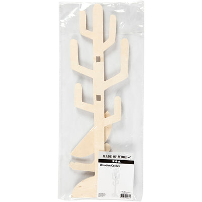 Cactus in legno Creative Company, h: 38 cm, l: 12 cm, spessore 8 mm, 1 pezzo