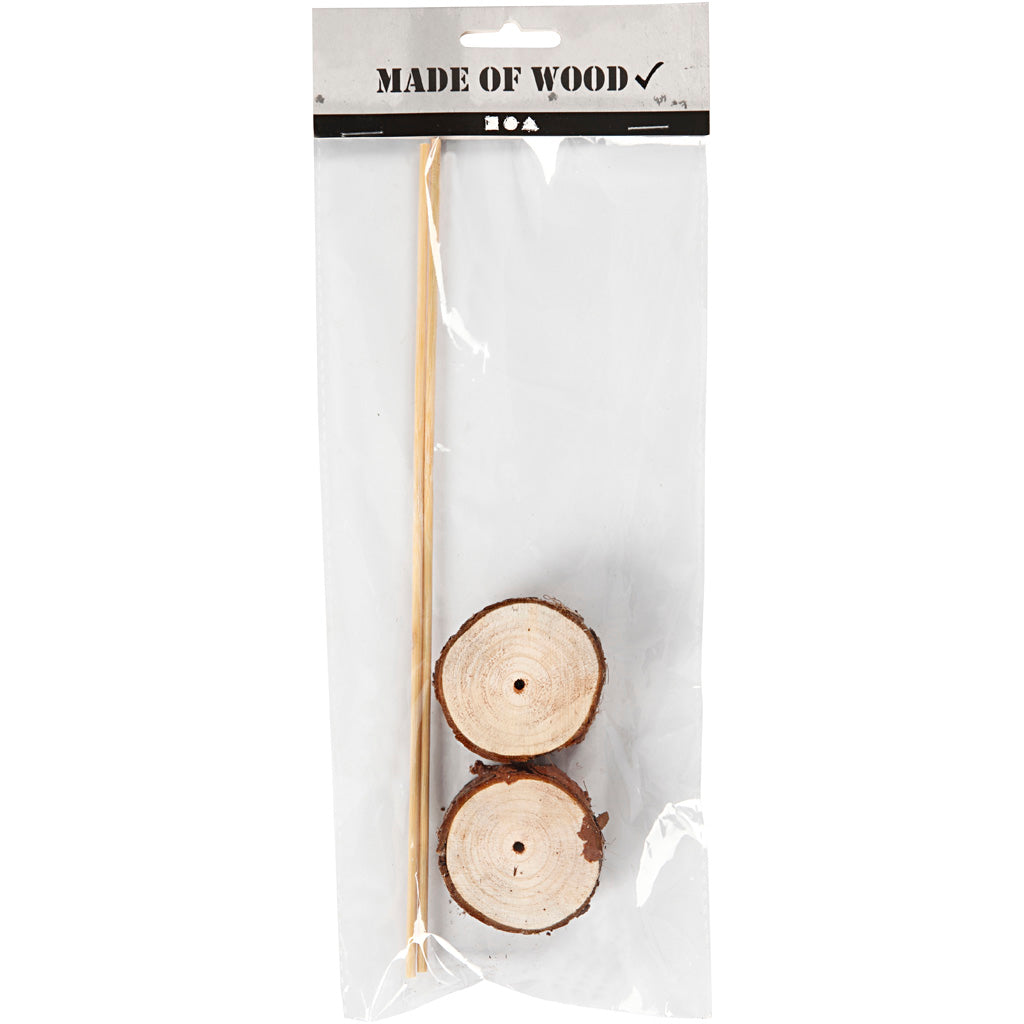 Montantes de madera Creativ company, h: 3 cm, p 5 cm, 2 juegos 1 caja