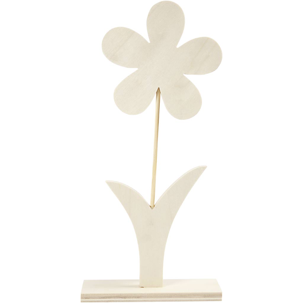 Creativ Company Wooden Flower con pie, 26 cm