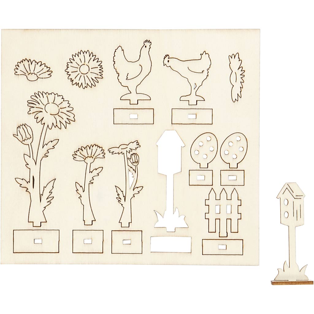 Creativ company figuras de madera para manualidades, largo: 15,5 cm, ancho: 17 cm, grosor 3 mm, 1 caja