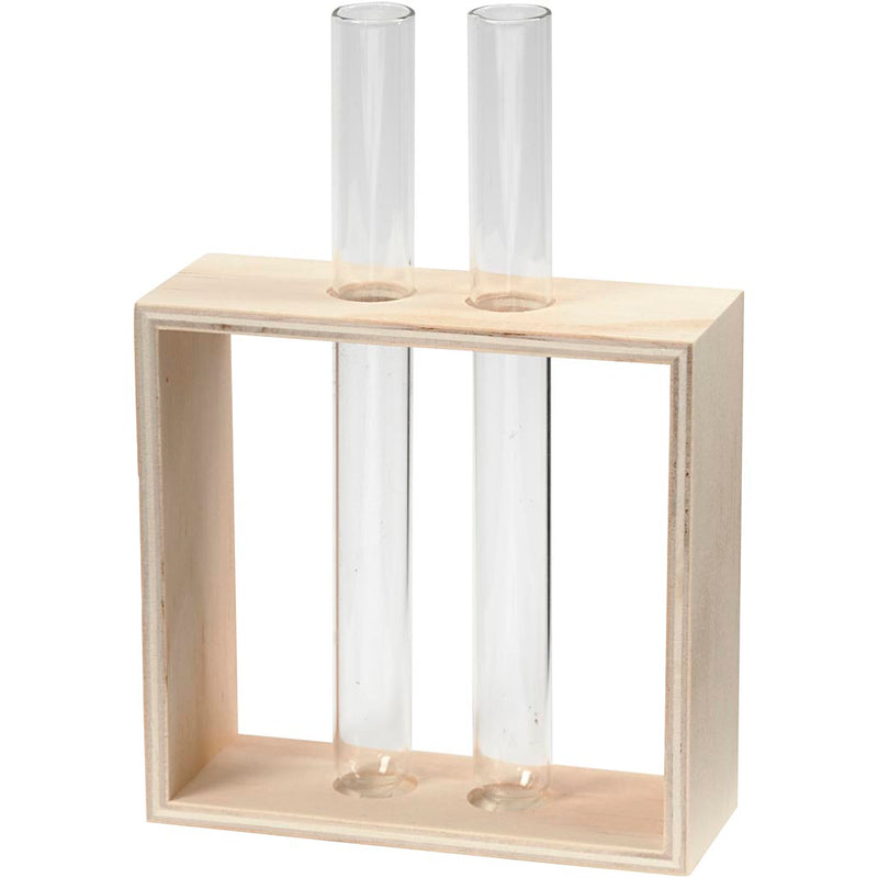 Creativ Company Rack de madera con tubos de ensayo, 3DLG.