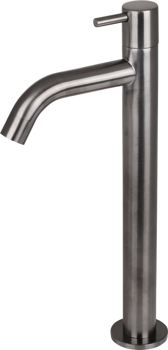 Differnz wastafelkraan - koudwaterkraan - hoog - 28.5 x 11.5 cm - gun metal