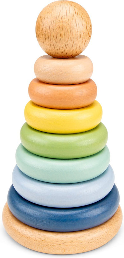 Anillos apilables de madera Woet ® - torre apilable - apilador de anillos - fsc - juguetes educativos de madera para niños - juguetes montessori - a partir de 1 año