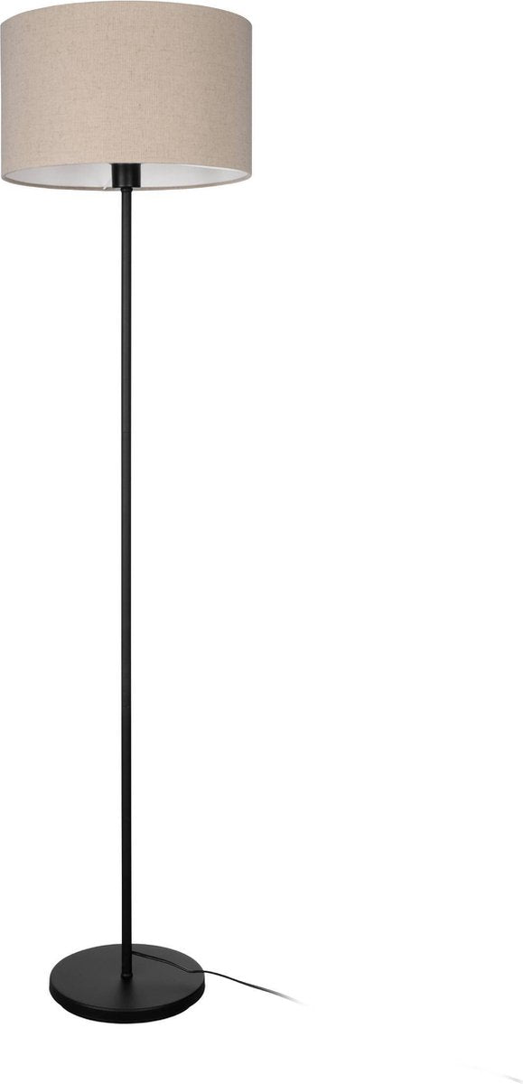 Lampada da terra Eglo feniglia - e27 - 151 cm - beige|nero - lino