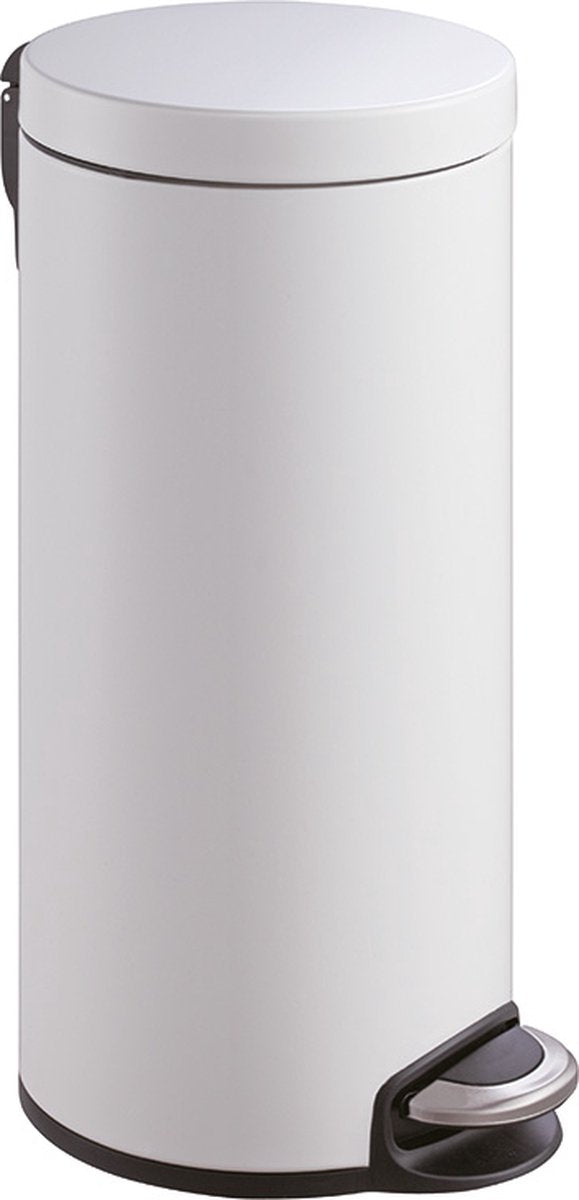 Eko - serene pedaalemmer 30 liter - stainless steel plastic - wit - prullenbak