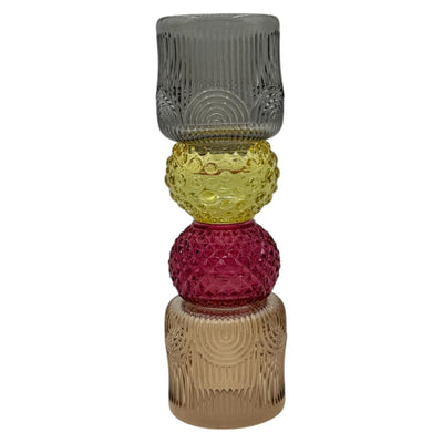 Mansion atmosphere candlestick amy 4-colored 7.5x7.5x23cm