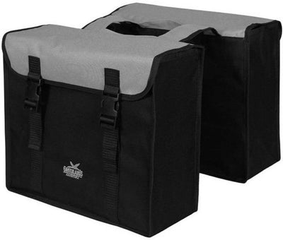 Bolsa doble de Groenlandia, gris negro. Dimensiones 38x34x13cm. Contenido total 35L