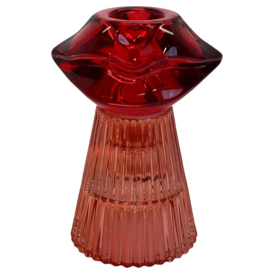 Mansion atmosphere candlestick lips 7.5x7.5x10.5cm