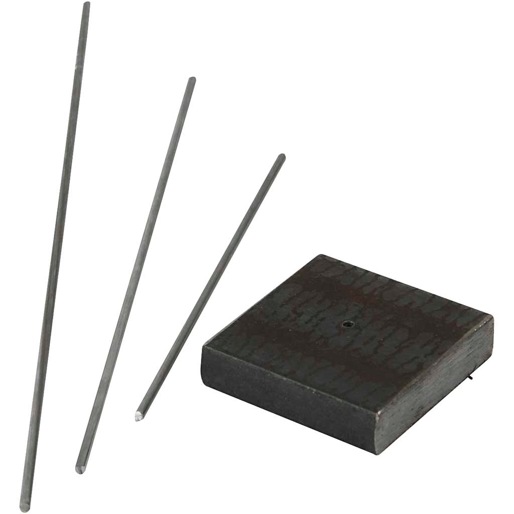 Base in metallo Creative Company, dimensioni 4x4x1 cm, dimensione foro 2 mm, 1 pezzo