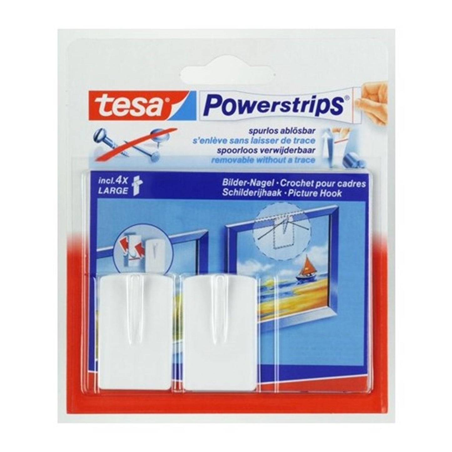 Multiprese con gancio per quadri Tesa bianche