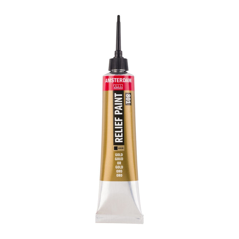 Amsterdam todos los acrílicos amsterdam • pintura de contorno tubo 20ml oro 801