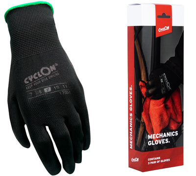 Ciclon Workshop guanti PU-Flex Big M.9 Green nero per 3 set