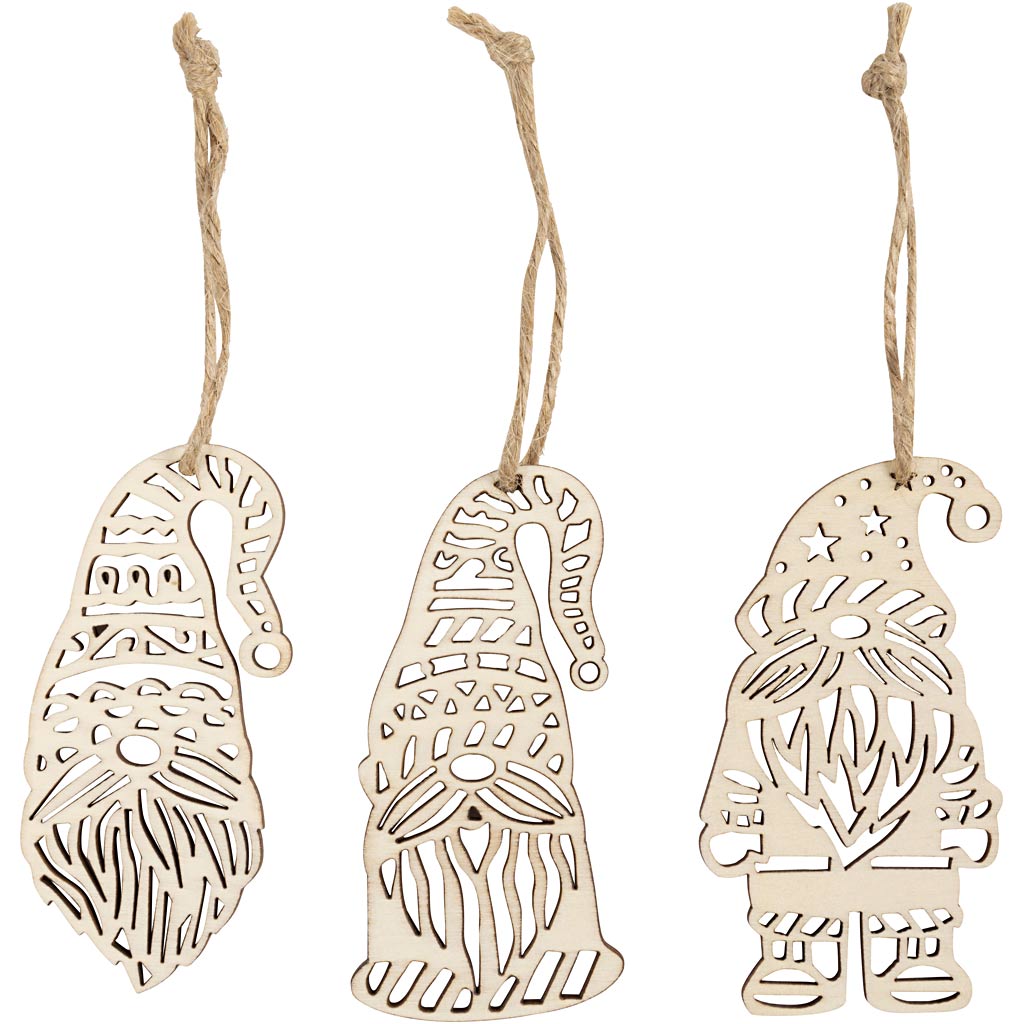 Creativ company gnomo navideño escandinavo, altura: 8 cm, anchura: 4 cm, 6 piezas 1 caja