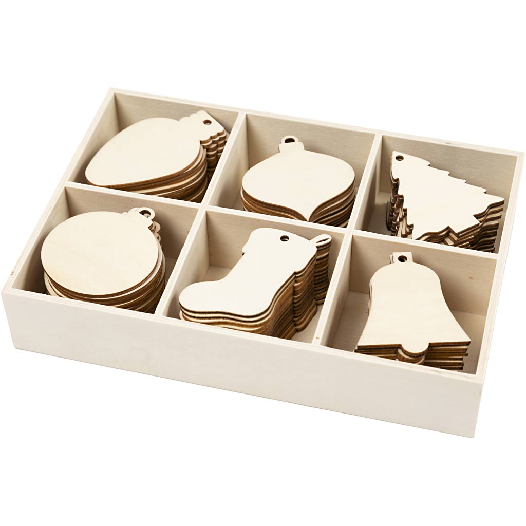 Creativ company Decorazione natalizia, h: 5,5-7 cm, l: 4-5 cm, misura buco 4 mm, 90 pezzi 1 scatola