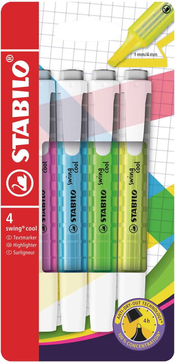 Stabilo Swing Markers Cool, 4st.