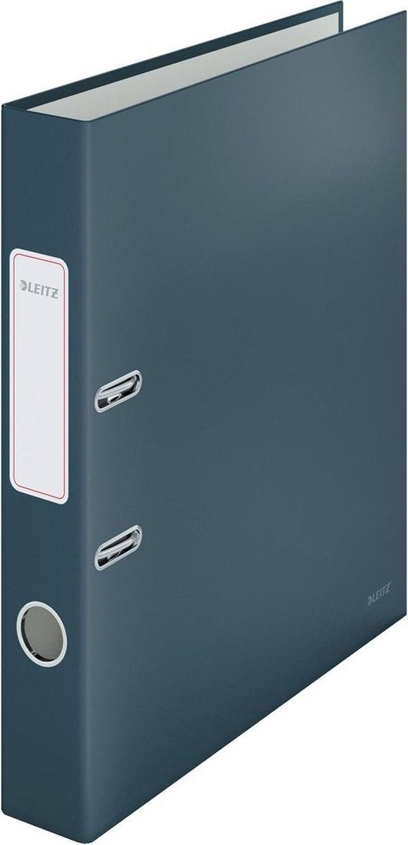 Raccoglitore Leitz Cosy A4 a 180° con etichetta sul dorso - 2 anelli con superficie morbida - larghezza dorso 50 mm - grigio velluto