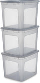 Scatola portaoggetti Iris Clearbox - 30 l - plastica - grigia - set di 3