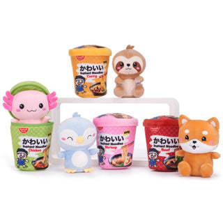 Pentola per noodle in peluche Kawaii con animali 4 asst | 4 pezzi