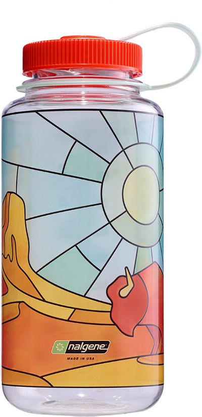 Nalgene - bottiglia a bocca larga - borraccia - bottiglia d'acqua - 1000 ml di supporto per deserto colorato trasparente - senza BPA