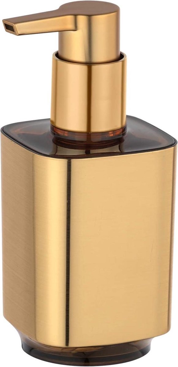 Dispenser di sapone Wenko Auron Gold Plastic 300ml - Pompa per sapone indipendente e ricaricabile - Bagno WC Cucina