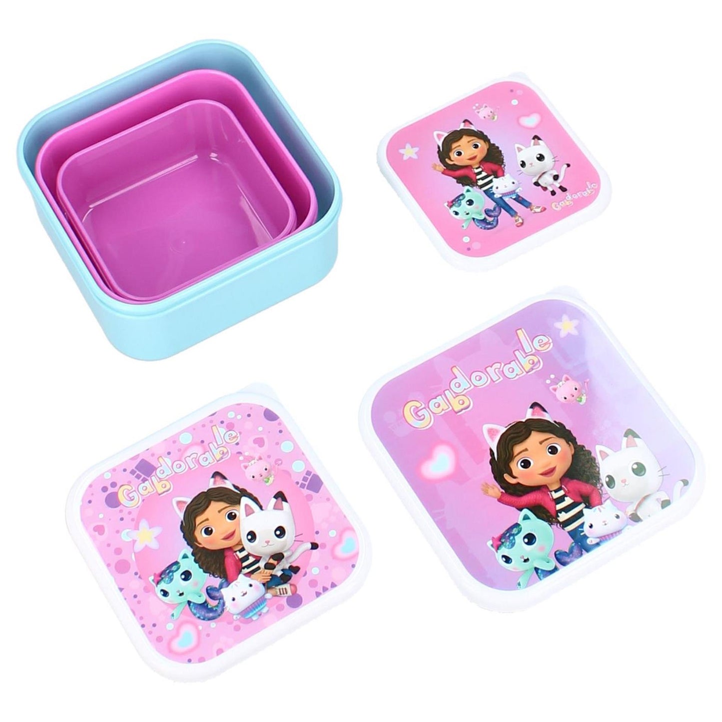 Vadobag snackboxset gabby's dollhouse 3-delig