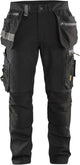 Blåkläder blaklader 1599 pantaloni da lavoro con pannelli elasticizzati e tasche per chiodi - nero - c56