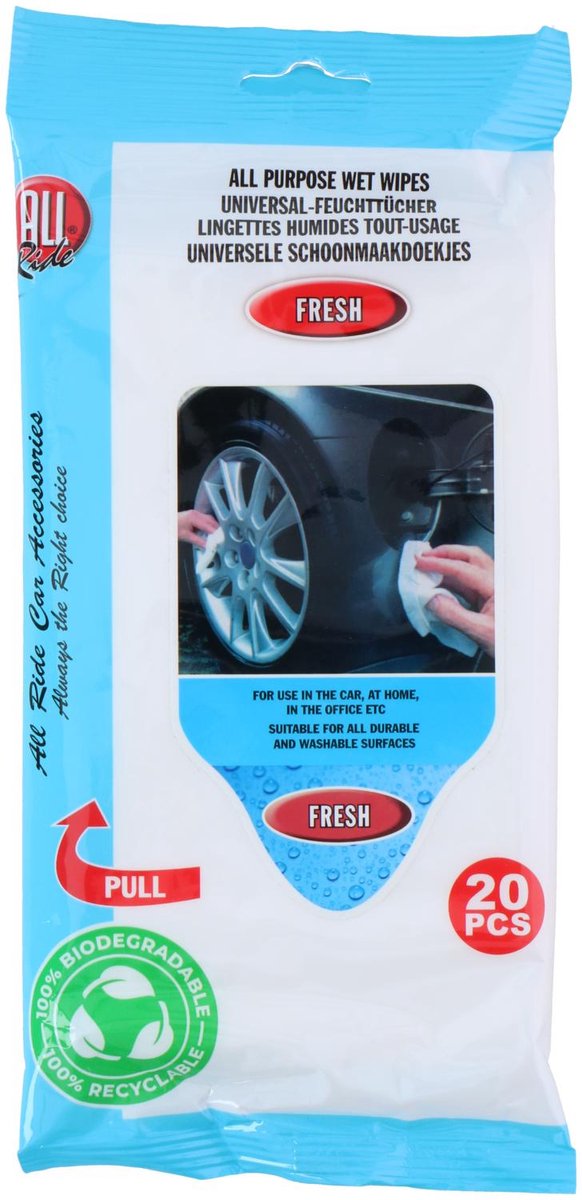 All ride - alles reiniger doekjes fresh - schoonmaakdoek - kunststof