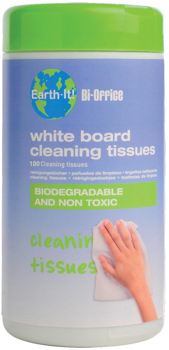 Salviette detergenti bi-ufficio Earth-it confezione da 100 pezzi