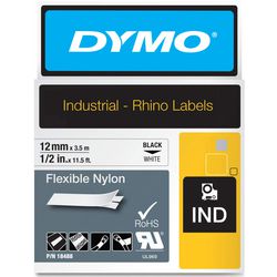 Cinta nylon rhino dymo 12mmx3.5m blanco y negro