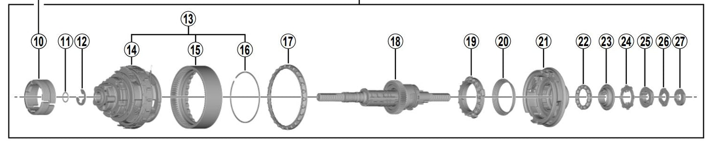 Shimano Binnenwerk Nexus 8 Rimuovi SG-C6001-8C (asse 184 mm)