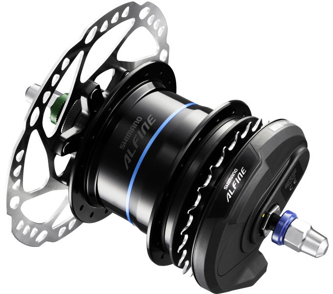 Shimano Gear Hub 8 Velocidad Alfine DI2 SG-S7051 para freno de disco 36 agujeros negros