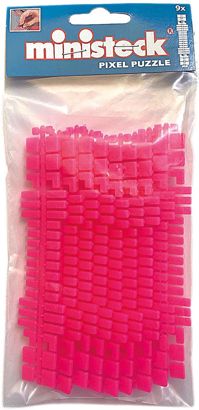 Ministeck Toys - Strisce colore rosa fluo 9 pezzi sacchetto creativo.