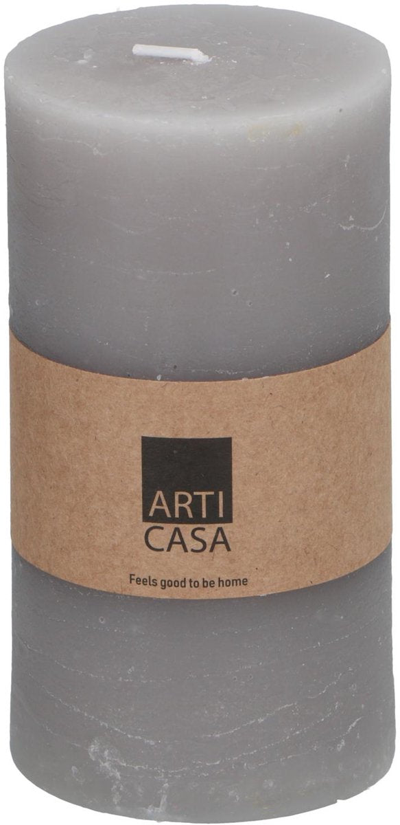 Arti casa stompkaars ø7 x 13 cm - 46 branduren - grijs