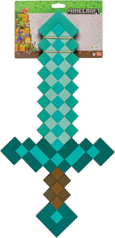 Disguise minecraft diamond sword weapon kids - turquoise speelgoedzwaard