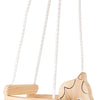 Swing de caballo de madera de pie pequeño, 145 cm