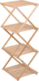 Estante de baño Alpina - 4 niveles - 40 x 33,5 x 93,5 cm - plegable - bambú - marrón