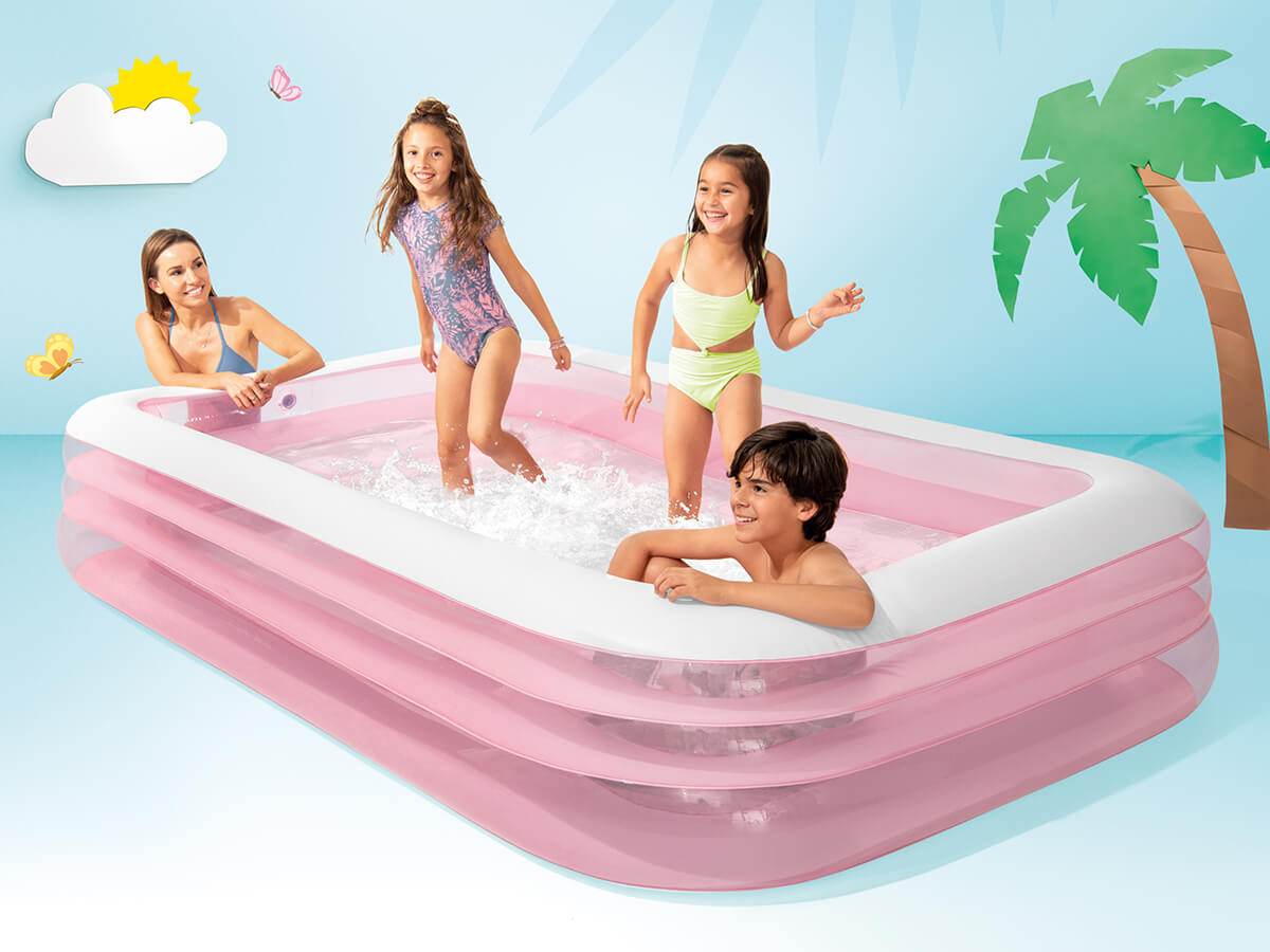 Piscina familiar de piscina inflable - rosa