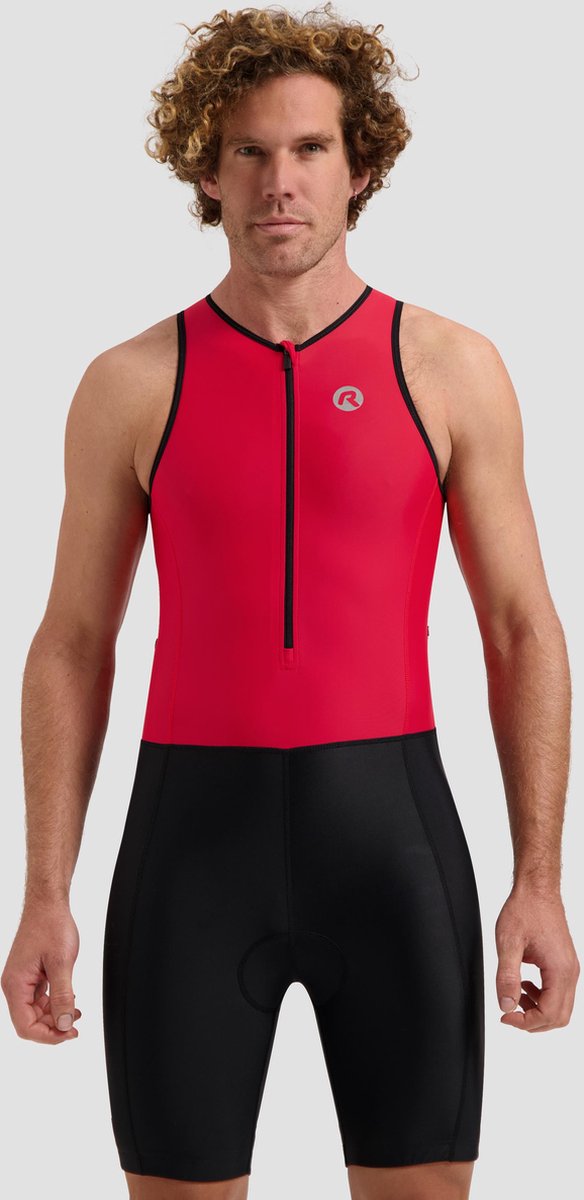 Trisuit Rogelli florida para hombre y mujer - sin mangas - negro rojo - xxl
